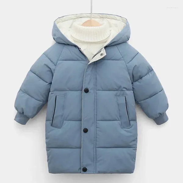 Casaco para baixo crianças casacos do bebê meninos jaquetas moda quente meninas com capuz snowsuit para 3-10y crianças adolescentes grosso longo outerwear roupas de inverno