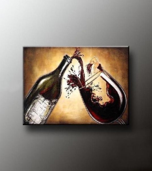 Master qualità dipinta a mano sala da pranzo pittura a olio vino pittura vita quadri su tela sul muro della cucina REGALO DELLA DECORAZIONE T1P8093163767