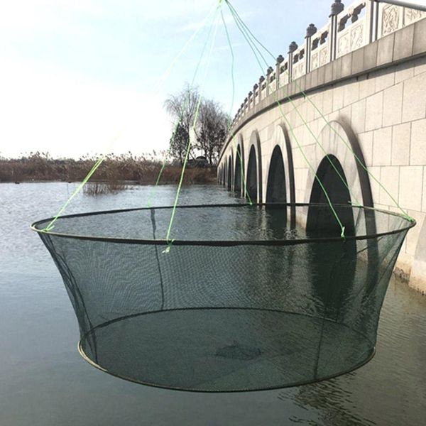 Angelzubehör Faltbares Fallnetz zum Anlanden von Garnelenködern Krabben Garnelen Pier Hafen Teich Mesh für vertikale Ufernutzung 230403