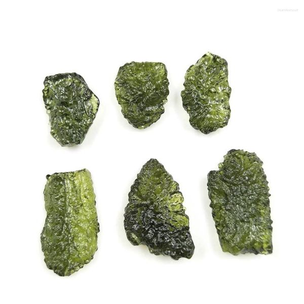 Correntes naturais 15-18g Moldavit verde meteoritos tcheco de amostras minerais Quartz Cristal Healing Stone Diy Jóias Decora