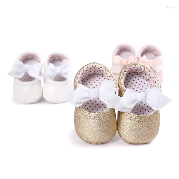 First Walkers Born Baby Mocassini Scarpe per neonati Pelle PU Neonati per bambini Marca Fiocco di seta Ragazze