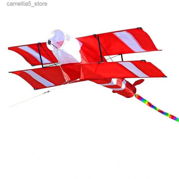 Kite Acessórios Pano Xadrez Diário Avião Vermelho Forma Kite Fácil de usar Flying Kite Tridimensional para Presente Q231104