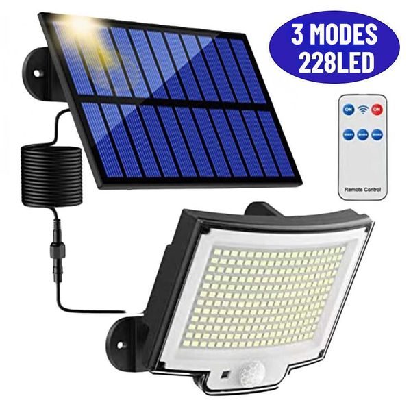 Iluminária iluminada 106/118LED solar Luz de lâmpada de parede Lâmpada de parede Sensor solar lâmpada solar impermeável à prova solar cerca de luz da rua Decoração do jardim leve P230403