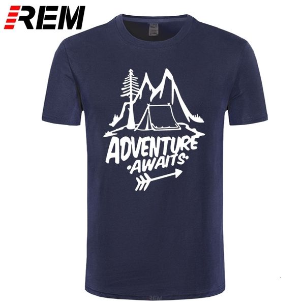 Мужские футболки Rem Adventure ожидает буква