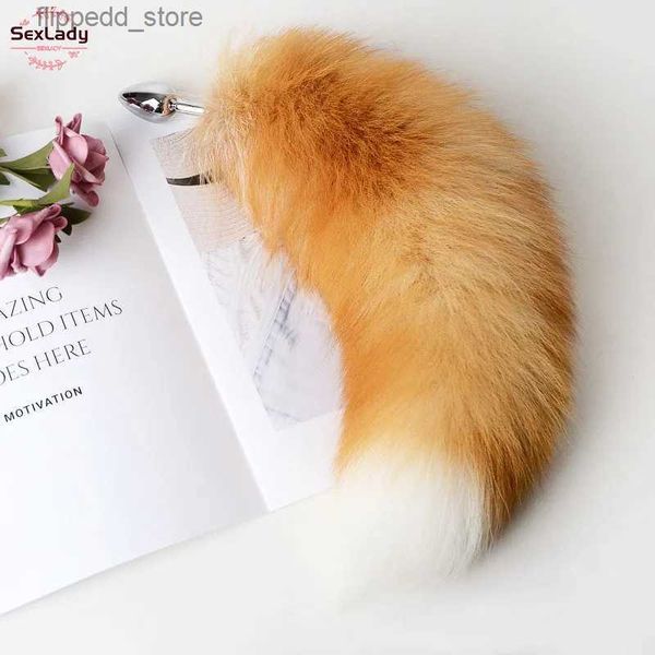 Outros itens de massagem Plugue anal separável Real Fox Tail Cosplay Butt Plug Anal Sex Tail Produtos para adultos Brinquedos de sexo anal para mulheres Casais Homens Sexy Shop Q231104