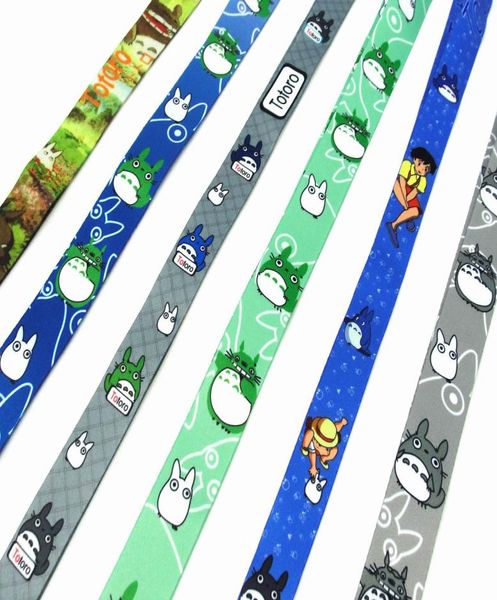 Correias de telefone celular inteiro encantos 20 pçs anime tonari no totoro dos desenhos animados cordão móvel chaveiro cartão de identificação pendurar corda estilingue pescoço ba9521262