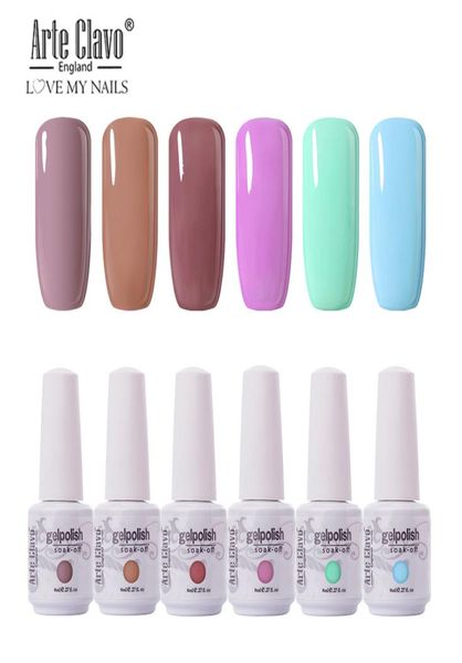 Arte Clavo Smalto per unghie Gel 6PCSSET Gel per pittura 8ML Nail Art per manicure Lacca UV Resina Soak Off Polish Varinshes3788515