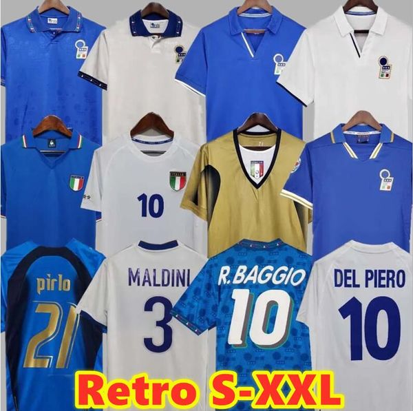 Camisa de futebol retrô da Itália 1982 1990 1996 1998 2000 HOME R. BAGGIO DEL PIERO 1994 Maldini Baggio Donadoni Schillaci Totti Del Piero 2006 Itália Pirlo Inzaghi buffon