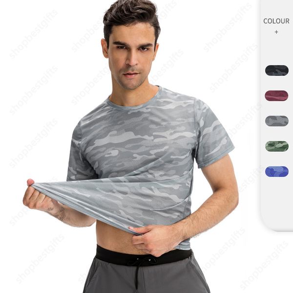 Moda camuflagem camiseta homens secagem rápida mangas curtas designer esportes ao ar livre treinamento de treinamento fitness tampo camisetas pretas brancas casuais size s-2xl para masculino
