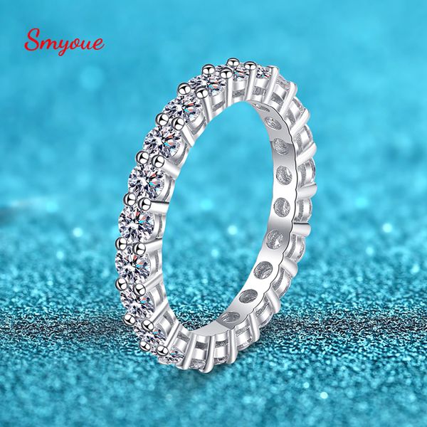 Solitärring Smyoue 3 mm Ehering für Frauen Erstellter Diamant Vollständig stapelbar Verlobungsband S925 Silberringe 230403