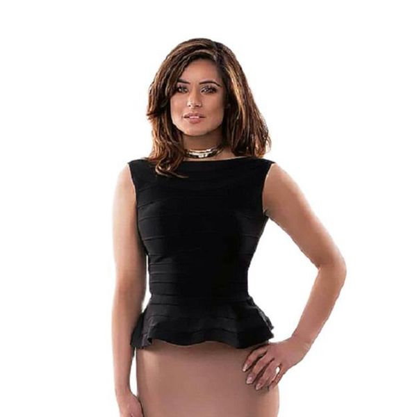 Damen Tanks Camis Schößchen Rüschen Verband Top Weste Großhandel Weiß Sexy Bodycon Ärmellos 2023 EstWomen's