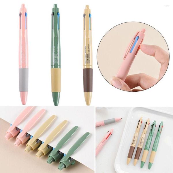 Yaratıcı çok renkli ofis okul tükenmez kalem çocuklar için hediye moda 4 renk sabit yazı kalemleri basit imza