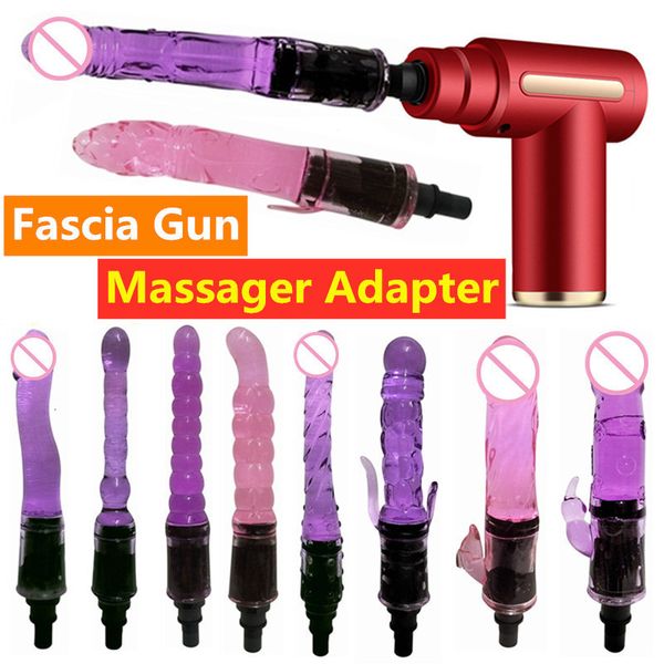 Dildos/Dongs Sex Machine Acessórios Fascia Massage Gun Adapter Clitoris Stimulate Anal Telescopic Vibrator Female Masturbator Adult Toys 230404