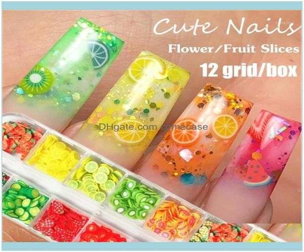 Dekorationen Salon Gesundheit Beautymixed Styles 3D Fruit Tiny Slices Sticker Polymer Clay Diy Designs Slice Nail Art Decors Tips Col4359574