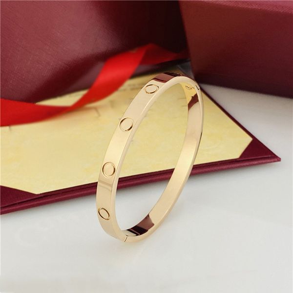 Bracciale in oro Bracciale a vite Gioielli di design Donna uomo Oro rosa 18 carati Argento Acciaio al titanio Braccialetti con diamanti Bracciali Designer di gioielli senza cacciavite misura 16-19