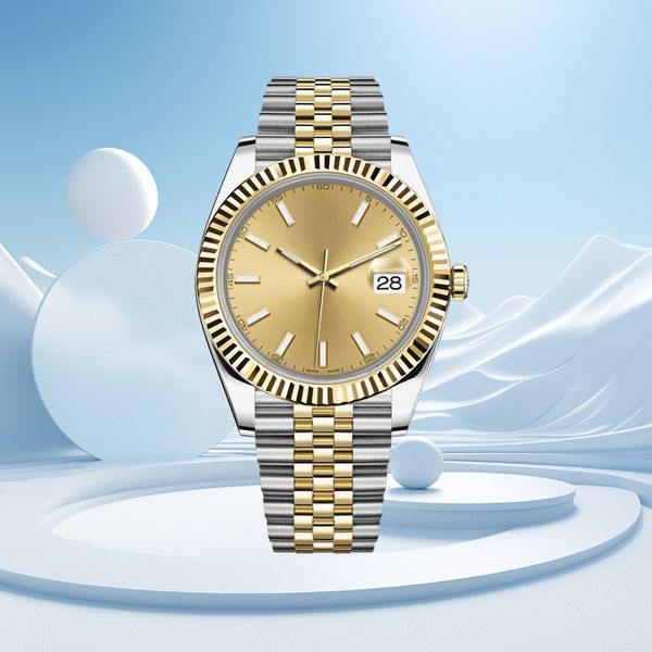 Nuovo orologio da donna da uomo Design di fascia alta Movimento automatico Orologio con diamanti 41mm 36mm Dimensioni Orologio da polso con data di orologio da polso in vetro zaffiro impermeabile oro