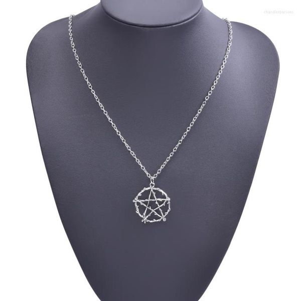 Catene Gotico Stregoneria Ciondolo Stella Grunge Collares Wicca Pentagramma Pentacolo Dichiarazione Collane a catenaDonne Regalo mistico Gioielli Fai da te