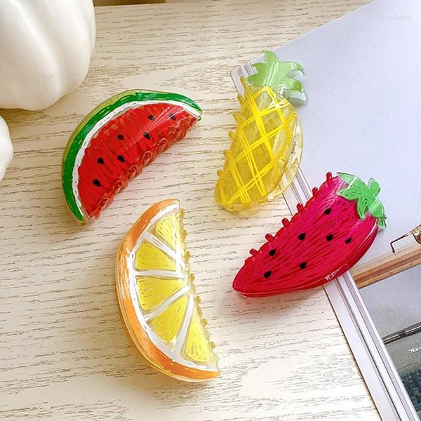 Fermagli per capelli Cina Stile moda Grande 11 cm Carino modello di frutta Accessori per clip artiglio Acrilico per le donne Ragazze Bella forcina Headdre