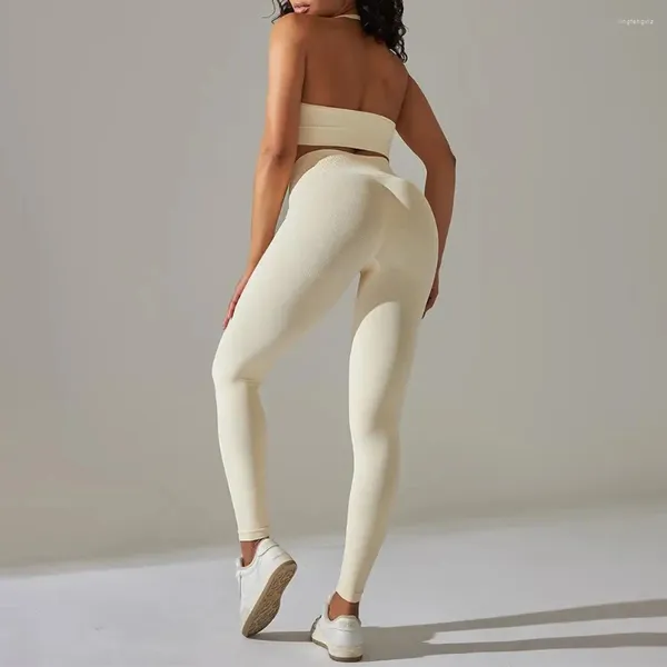 Conjuntos ativos mulheres ginásio ternos esportivos definir yoga levantamento correr calças de fitness leggings sutiã roupas sem costura esportiva