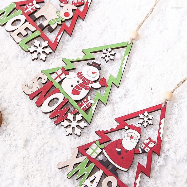 Рождественские украшения 1 шт. креативный снеговик деревянный полый кулон в виде рождественской елки украшение для украшения дома материал аксессуары