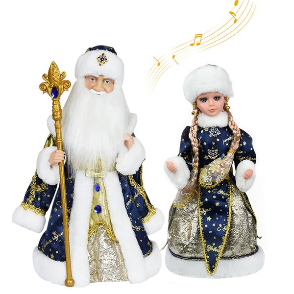 Altri articoli per feste per eventi ABXMAS Secchiello per caramelle con musica russa Peluche Bambola di Babbo Natale Navidad Ornamenti per l'anno Decorazione natalizia Regali per bambina 230404