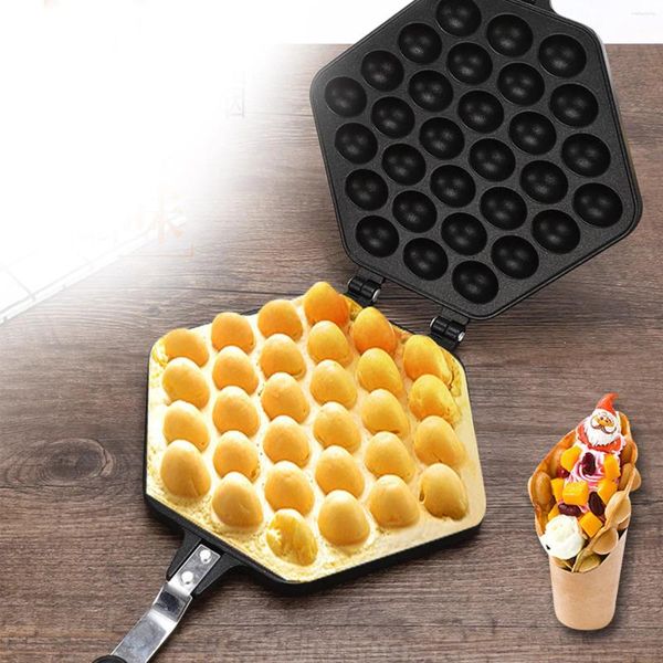 Pentole 30 fori Egg Puff Maker Antiaderente Waffle Padella Stampo in lega di alluminio per uso domestico in cucina