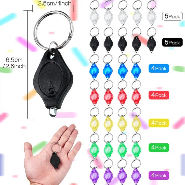 Anahtar zincirli el feneri LED Keychain Işık Mini El feneri rozeti ışıkları Yuvarlak halka pilli hemşireler için Beyaz Işın Kabuğu