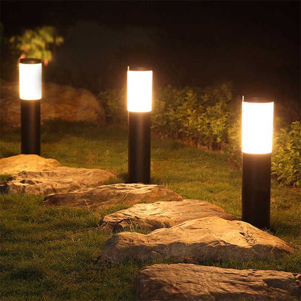 Iluminação de novidade jardim solar jardim leve solar aço inoxidável Jardim caminho leve Luz ao ar livre Paisagem portão de luz Luz de pátio de pátio de pátio de garrafinha P230403