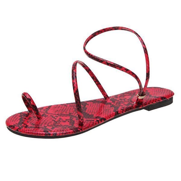 Sandalet 2023 Kadın Moda Flip Flops Kızlar Yaz Soğuk Su Düz Kırmızı Kadın Plaj Bahçesi Sıradan Roman Ayakkabıları Bayanlar Artı Boyutu 43