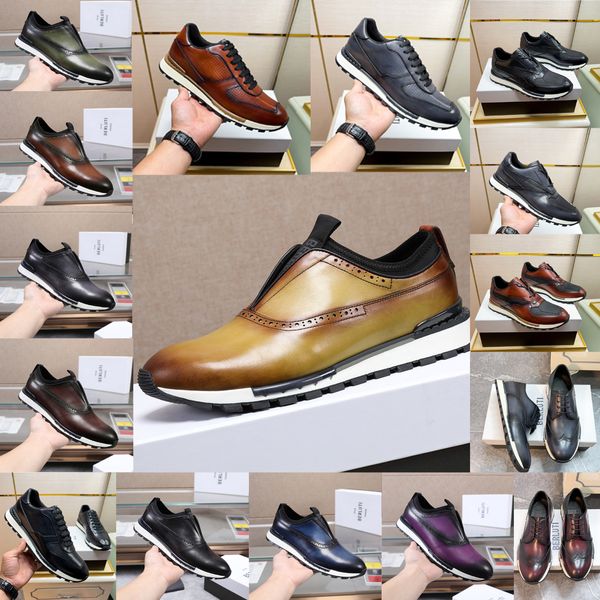 Sneakers da uomo Scarpe da ginnastica di lusso di alta qualità Sneakers in pelle Moda casual Comfort Vera pelle senza lacci Design fatto a mano