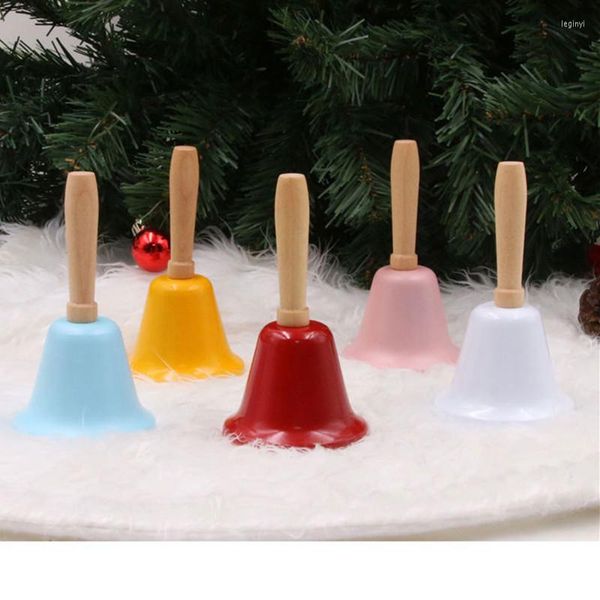 Forniture per feste Campanella natalizia colorata Palline Jingle Bells Gold School Handbell Restaurant Xmas Noel Year 2023 Navidad