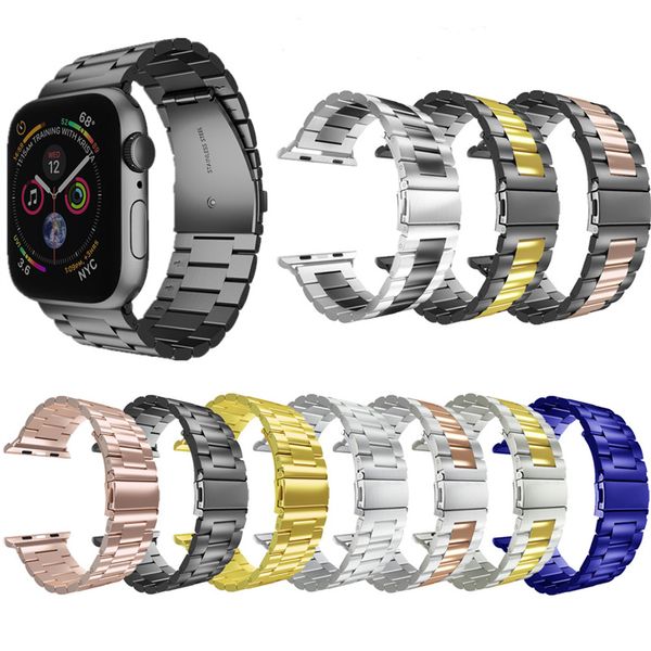 Pulseira de metal moderna clássica de 45 mm 41 mm Pulseira de aço inoxidável para iWatch série 9 8 7 6 SE 5 4 3 2 1 Pulseiras de relógio Apple Watch 49 mm/44 mm/40 mm 42/38 mm com kit de ferramentas de remoção