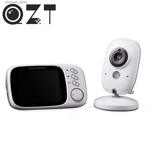 Monitores para bebês QZT 3,2 polegadas Monitor para bebês Visão noturna Voz Auto Wake-up por câmera de música Vídeo sem fio LCD Câmera de segurança digital Q231104