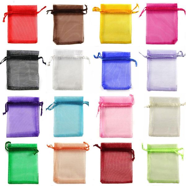 GRESTO PRESENTE 100PCS Organza Bags Bag Party Decoração de casamentos Display Jewelry Candy Bolo de embalagem de embalagem 230404