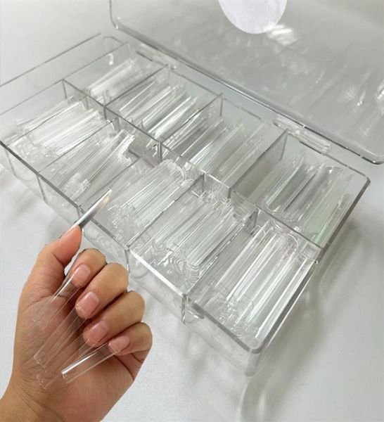 500 pezzi scatola XXL punte per unghie acriliche lunghe quadrate diritte senza curva C mezza copertura strumento per unghie finte artificiali 220307265S4243118