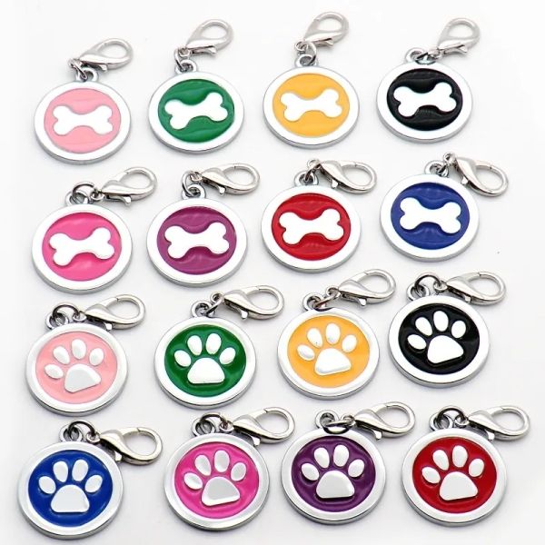 Atacado 20 Pcs Dog ID Tag Personalizado Pet ID Tags Colar Acessórios Personalizado Filhote de Cachorro Placa de Identificação para Pequenos Cães Médios Pet Store Y200922 ZZ