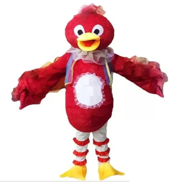 Costumi di mascotte di uccelli rossi di prestazioni di Halloween Regali di Carnevale di Hallowen per adulti Giochi di società di fantasia Abiti per feste di festa Abiti di personaggi dei cartoni animati