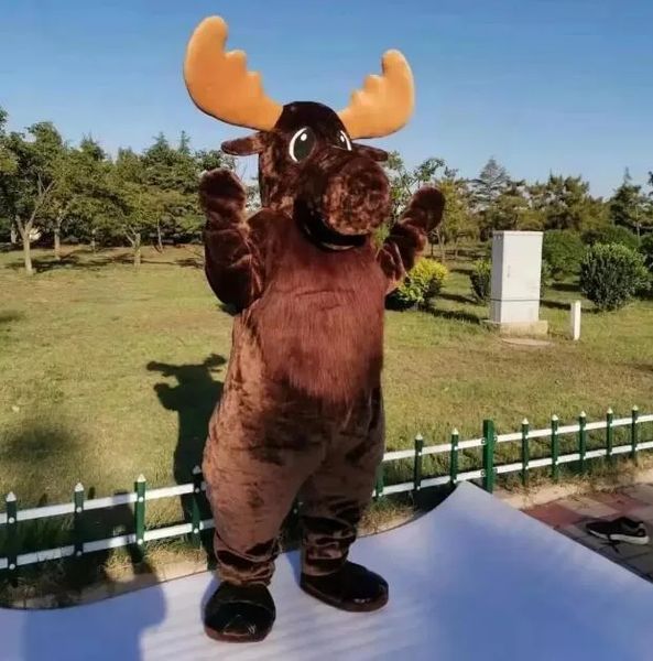 Costume da mascotte di alce dal naso grosso di Halloween, vestito da festa, festa di carnevale di Natale, costumi di fantasia, vestito per adulti