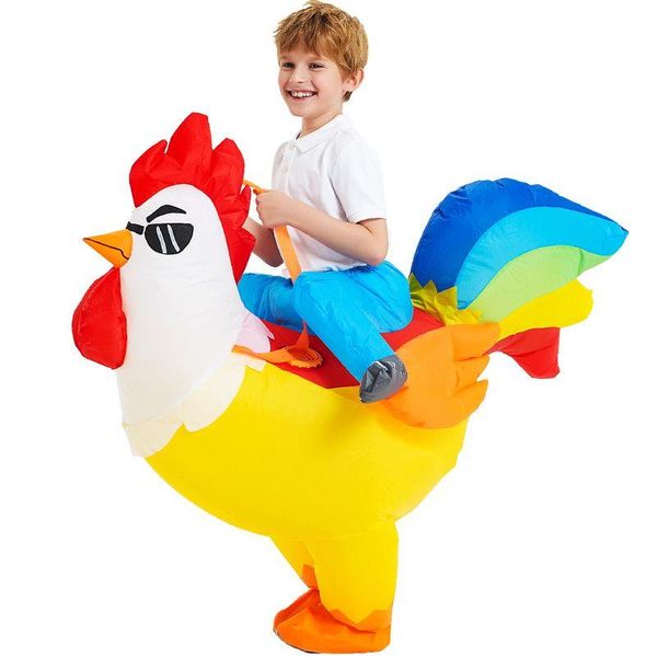 Occasioni speciali Ocns speciali Bambini Bambino Gonfiabile Costume da gallo Squalo Animale mascotte Vestito vestito Costumi di Halloween Party Cosplay F Dhg30