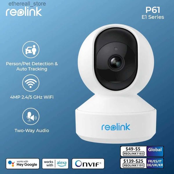 Monitores para bebês Reolink Série E1 2K 4MP Câmera WiFi Pan Tilt Áudio bidirecional Monitor para bebês Câmera interna AI Detecção Câmeras de vigilância por vídeo doméstico Q231104