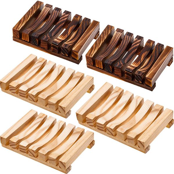 Sabonetes de madeira de bambu naturais Placas de bandeja de bandeja de banheira de banho de chuveiro Ecofrial Rack
