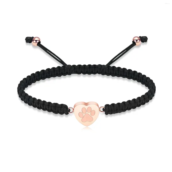 Bracciale all'ingrosso tipo treccia di cremazione con urna di cristallo a forma di cuore per ceneri di cani da compagnia usati regalo per feste gioielli ricordo unisex