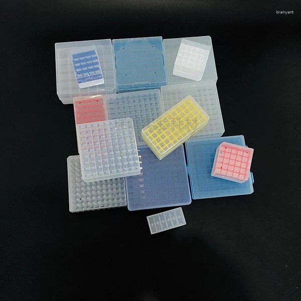 4 pçs/lote 1.5ml/1.8ml/2ml laboratório plástico freezer caixa crio tubo armazenamento congelamento congelado