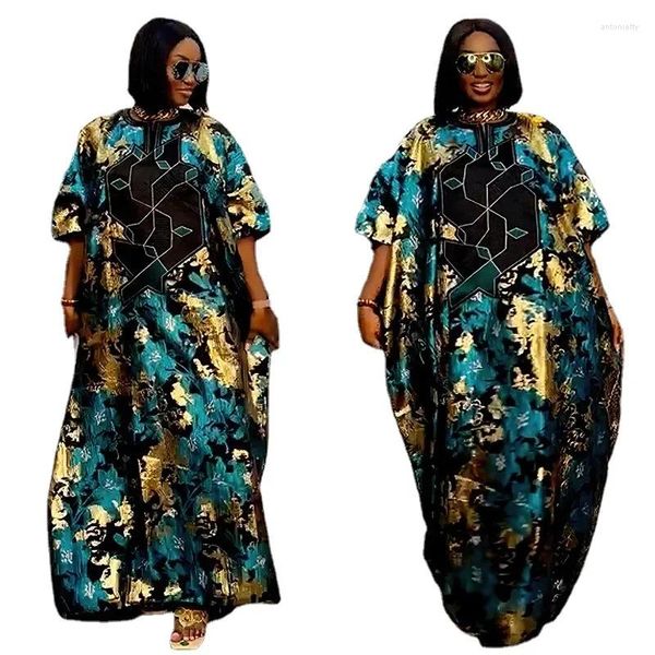 Abbigliamento etnico 2023 Stampa Abito africano Bubu per le donne Elegante signora Abiti da festa da sera da sposa Taglie forti Dashiki floreale Caftano musulmano