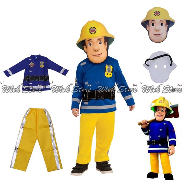 Cosplay HOT Anime pompier Sam Costume de déguisement pour enfants avec masque ensemble complet Halloween carnaval fête jeu de rôle vêtements enfants