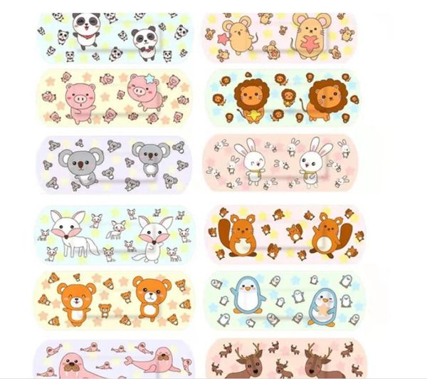 120 teile/los Kawaii Cartoon Tier Muster Wasserdichte Pflaster Hämostase Klebstoff Baby Bandagen Wundpflaster Patches für Kinder