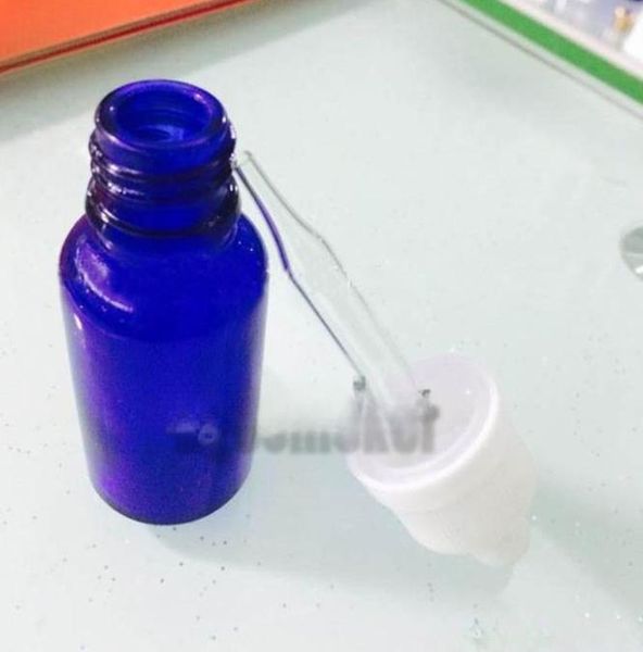 Bottiglie contagocce in vetro di qualità 30 ml 5 ml 10 ml 15 ml Bottiglie da 50 ml Bottiglia di olio essenziale in vetro blu con tappo in gomma a prova di bambino 600 pezzi