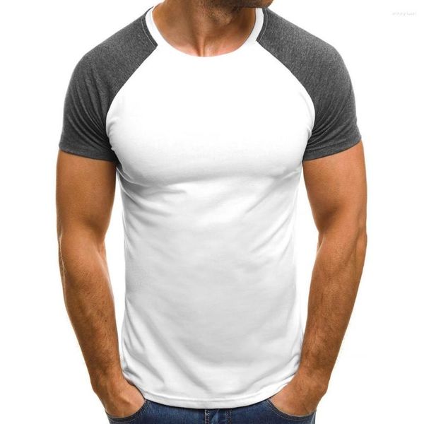 Herren T-Shirts Herren T-Shirt Sommer Muscle Slim Fit Bluse Patchwork Tops Herren Casual Kurzarm Herren T-Shirt 2023