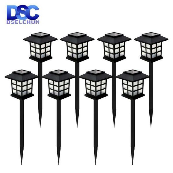 Neuheit Beleuchtung 2/4/6/8pcs Led Rasenlampe Solar Pathway Lights Landschaft Wasserdicht Outdoor Yard begraben Dekoration Nachtlichter Garten Stehlampe P230403