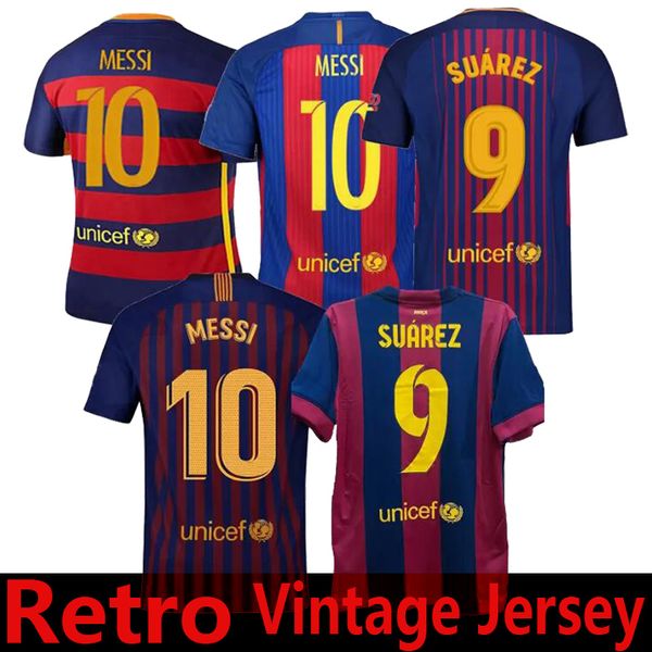 Retro Puyol A.iniesta Xavi Messis Soccer Jersey Suarez 2014 2015 2016 2017 2018 2019 Home Vintage Classic Football Shirt